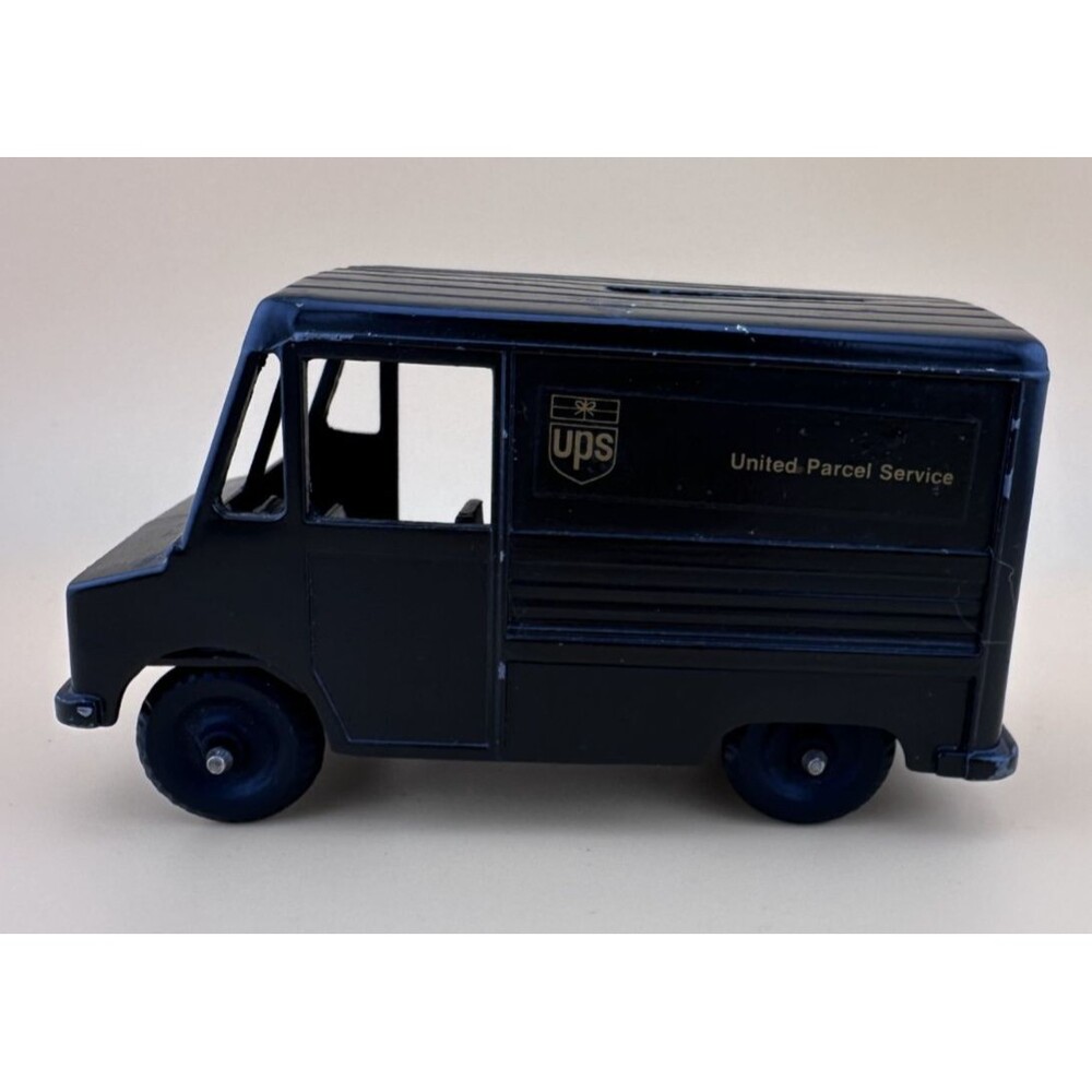 Vintage UPS Delivery Truck Coin Bank Metal Promo Toy Collectible